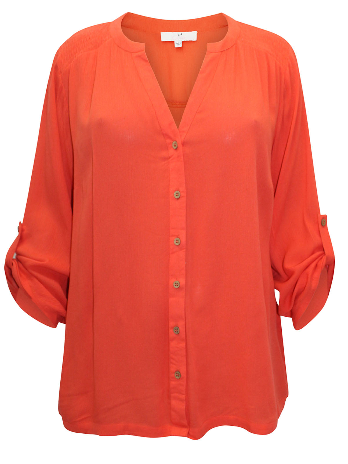 Button Sleeve Button Through Orange Blouse by JUL1PA (RRP £38) BNWT